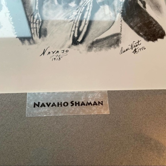 Vintage Native American Indian Art Print Navaho Shaman 1913 Ken West 1986 - Picture 2 of 5